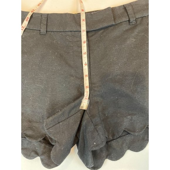 J. Crew Womens Shorts Scalloped Hem Chino Linen Blend H5623 SP18 Black Size 4 - Picture 6 of 10